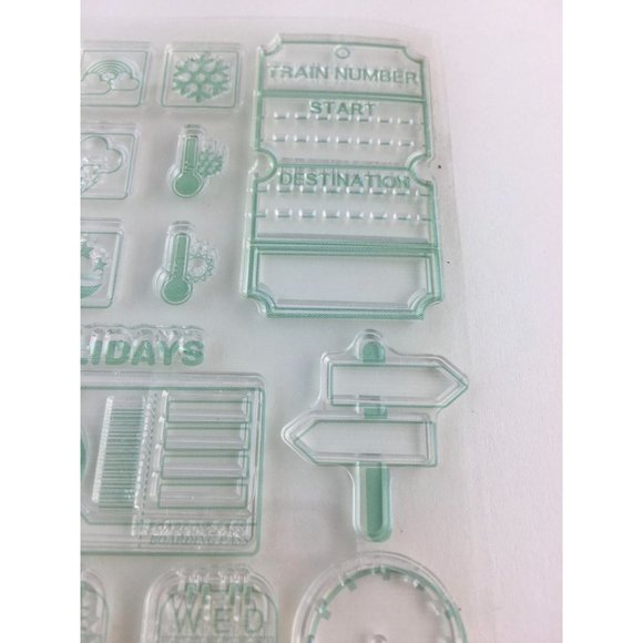 Daily Travel Planner Stamp Kit 25 Pcs Calendar Weather Activity Tracker mq - Picture 7 of 8